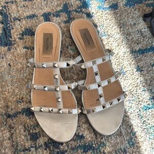 Valentino Women's Silver Studded Sandals
